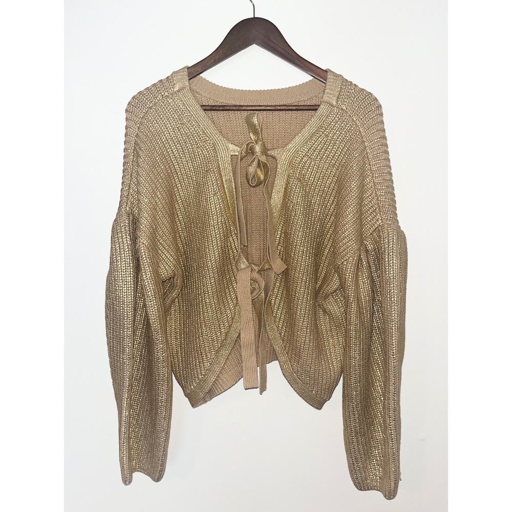 Kika Vargas x Target Metallic Gold‎ Back Tie Limited Edition Sweater Women's | L - Picture 6 of 15